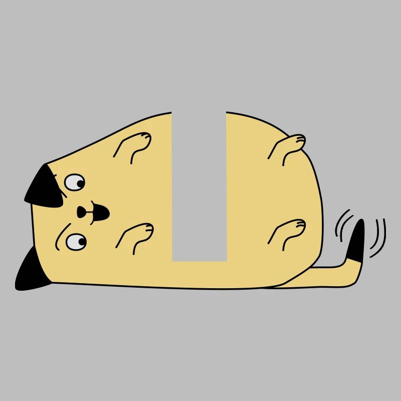 Chien regarde sa queue