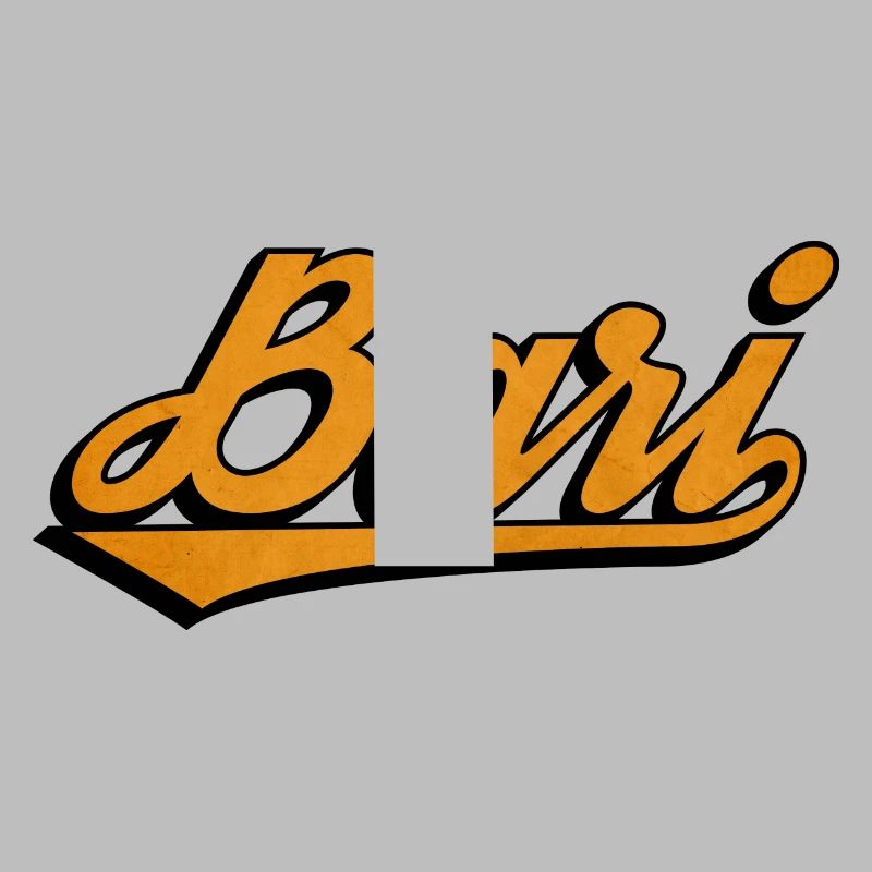 Bari Script: Orange Retro Logo
