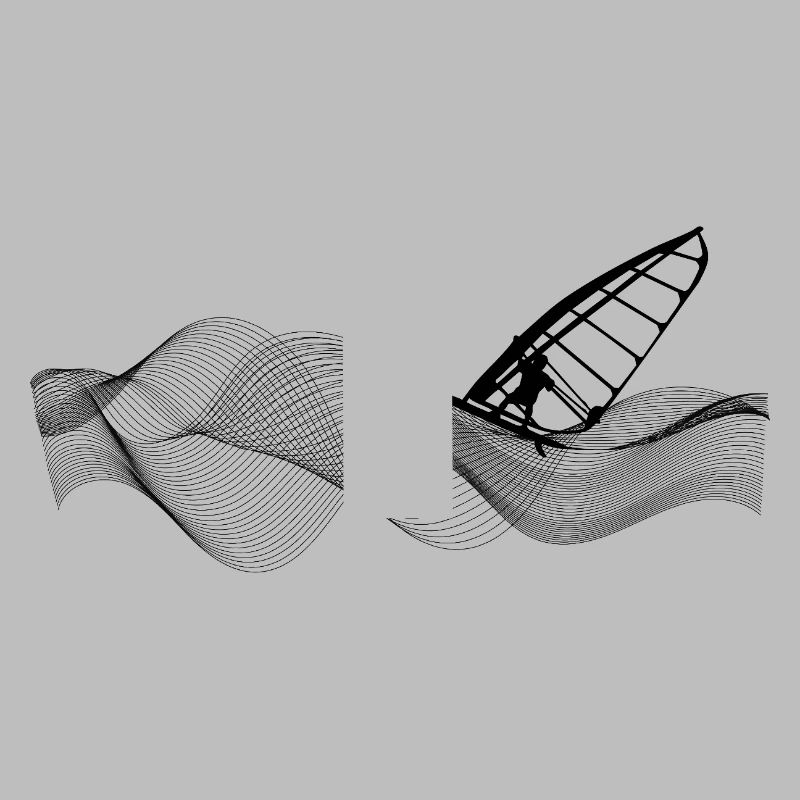 Windsurfer on wave structure