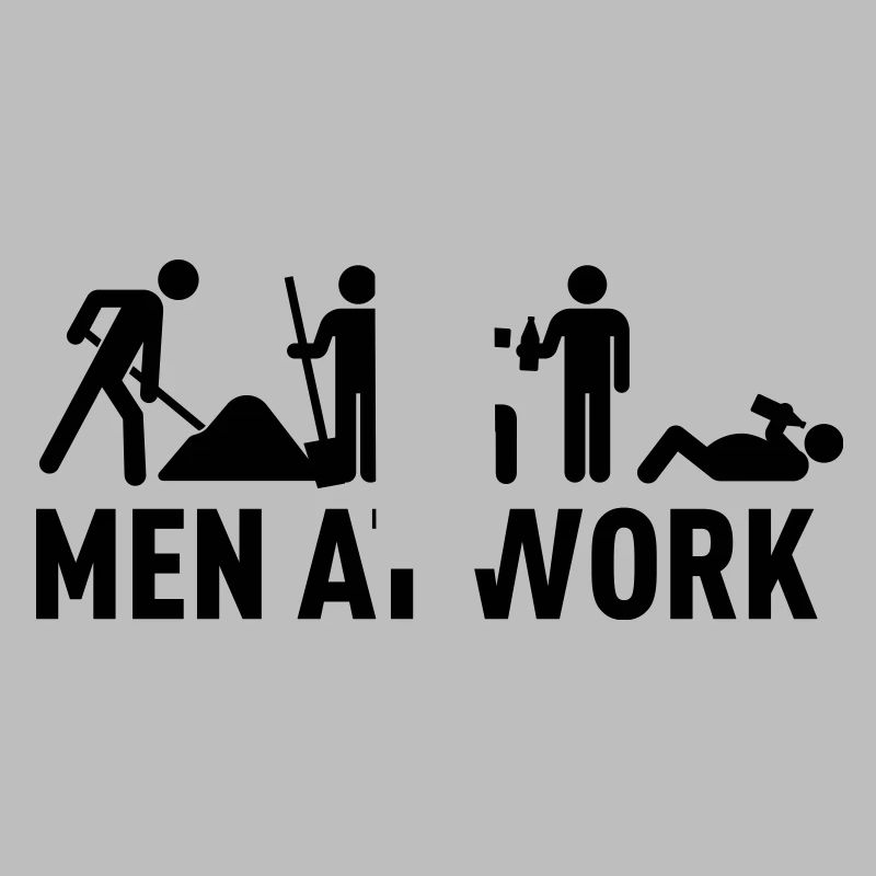 men at work - construction area - worker hard