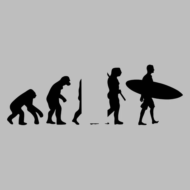 Surfer Funny Human Evolution