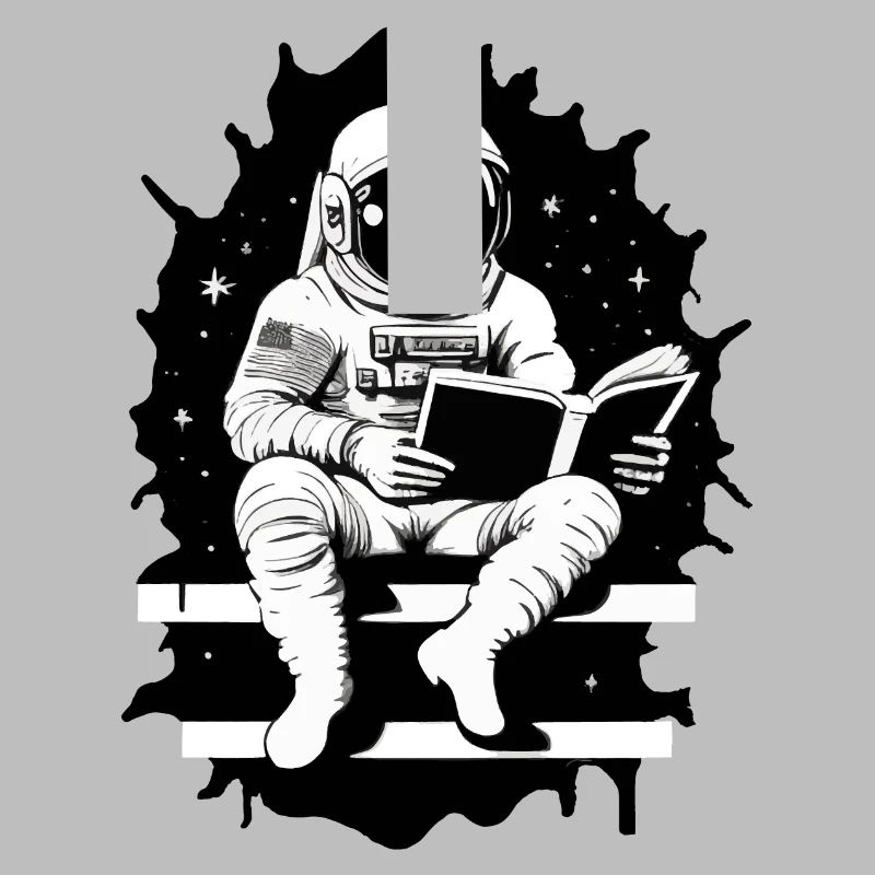 Astronaut liest ein Buch