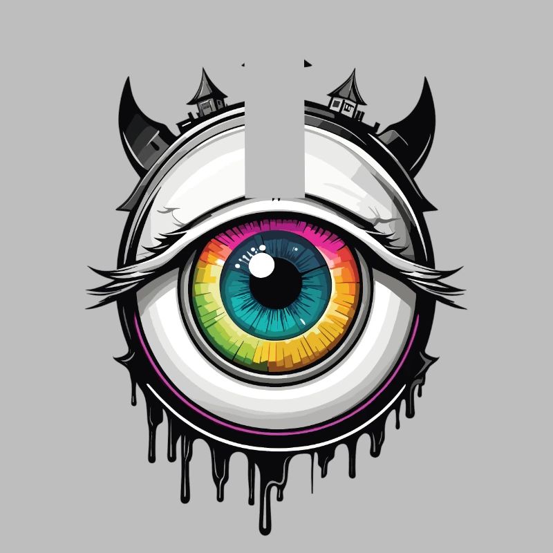 Oeil avec cornes