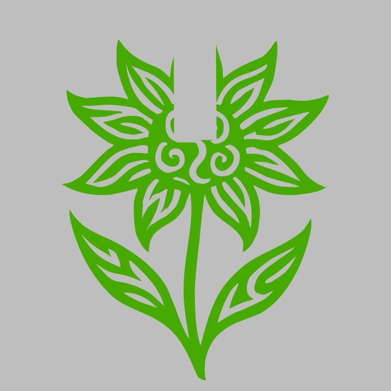 Creative flower with tribal pattern - color variable