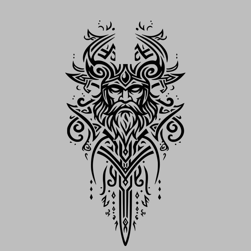 Mächtiges Stammes-Wikingermuster, Symbol der Stärke