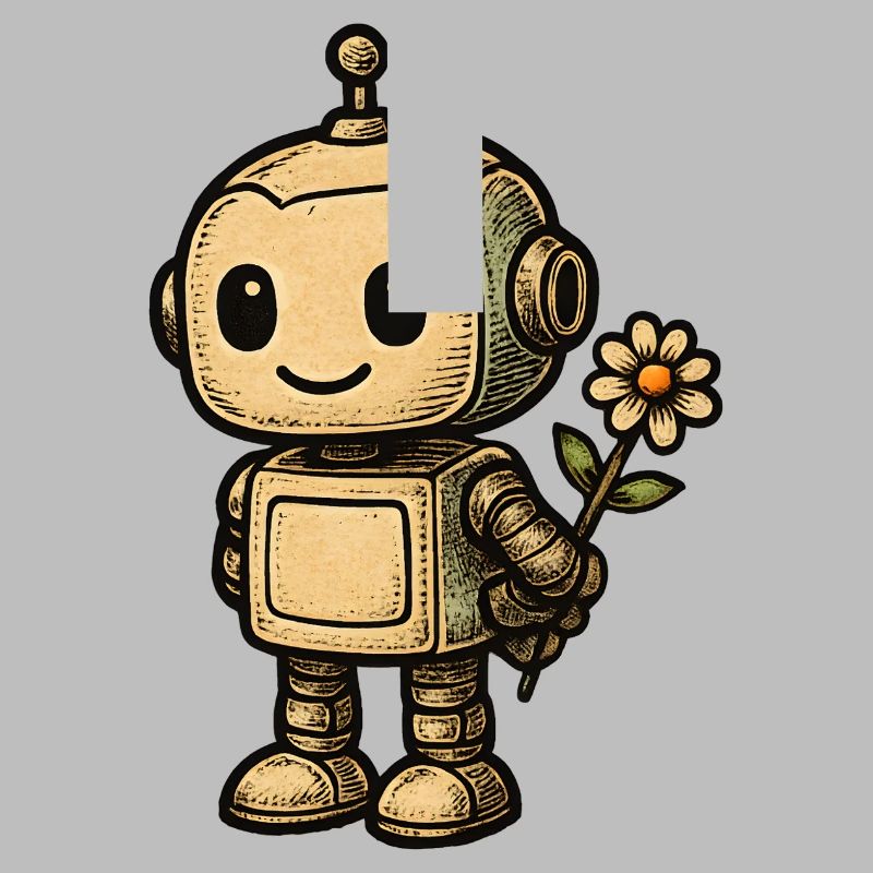 Robot mit Blume