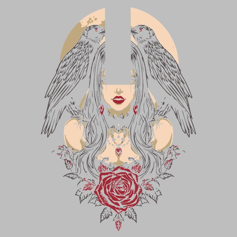 Gothic Mädchen mit Krähen Geschenk
