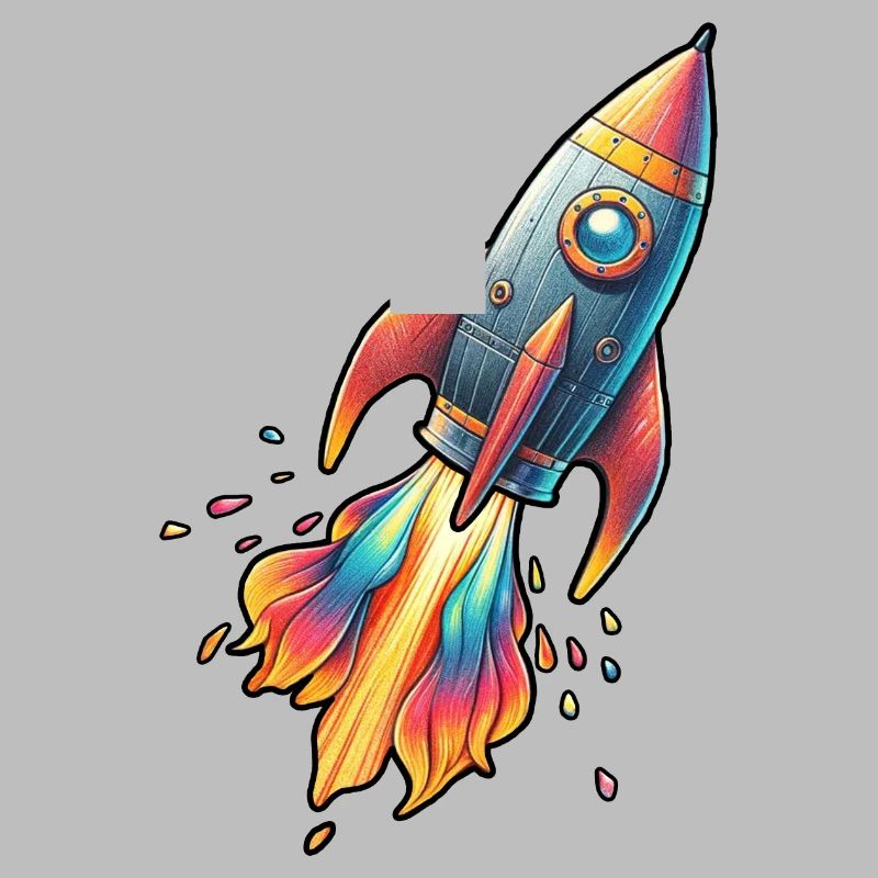 Fusée couleur avec couleurs de feu