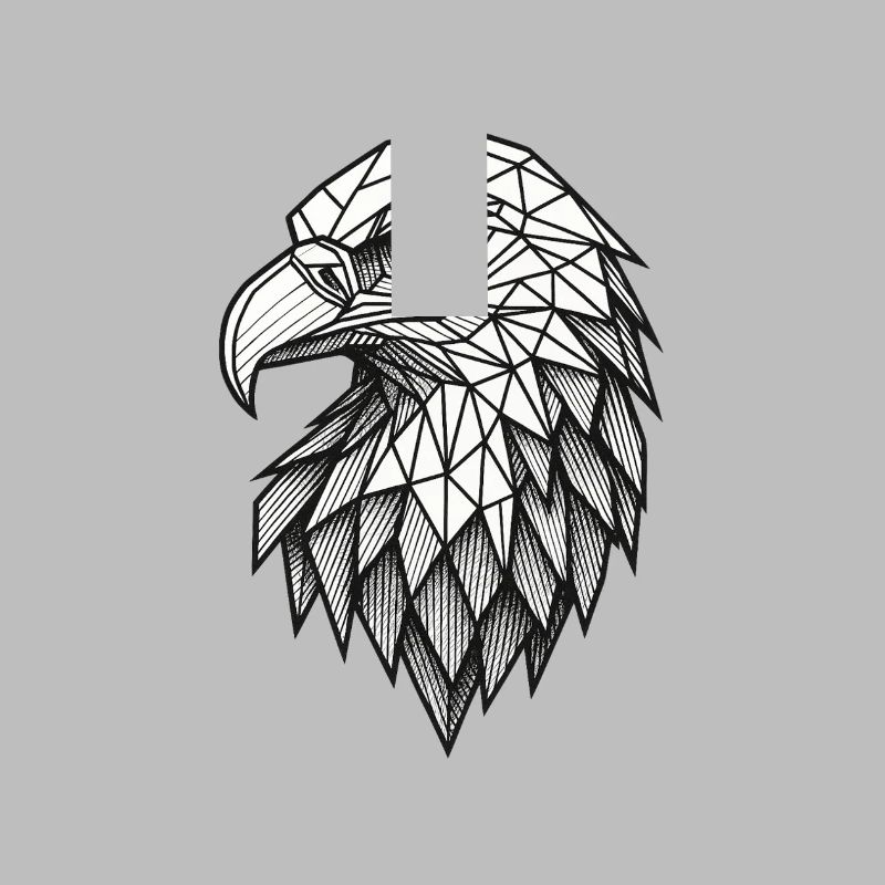Geometric Eagle Head – Line Art