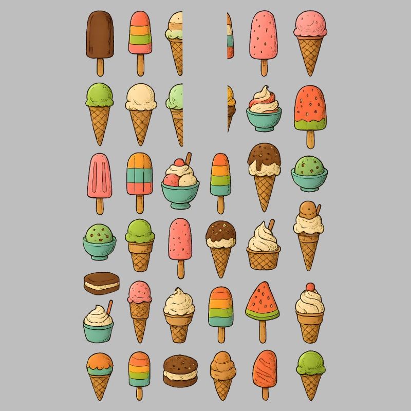 Bunte Eiscreme Vielfalt