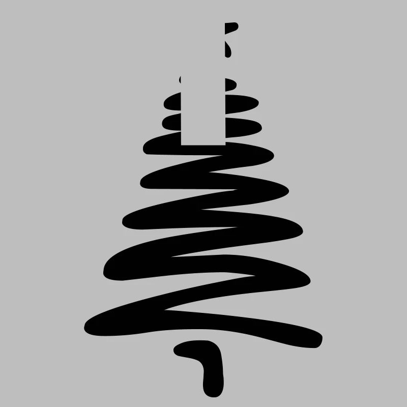 Weihnachtsbaum linear handgezeichnet