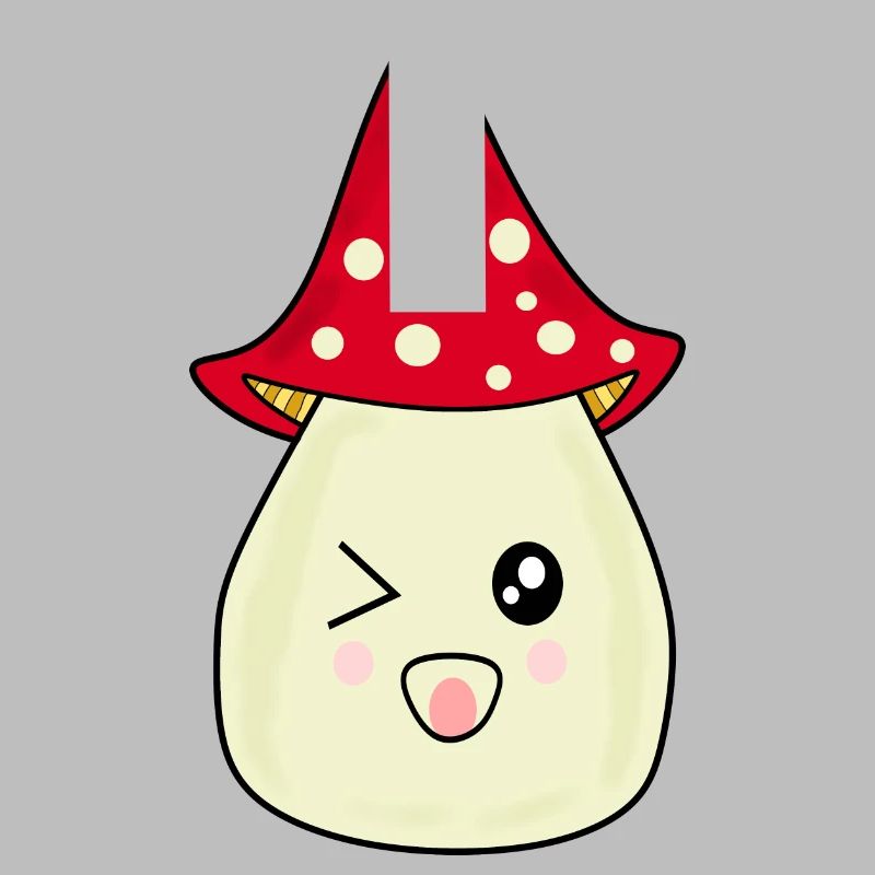 Kawaii Mushroom Toadstool cute red with face