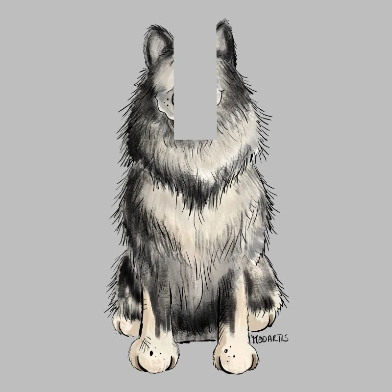 Glücklicher Wolfsspitz I Comic Hund Geschenk