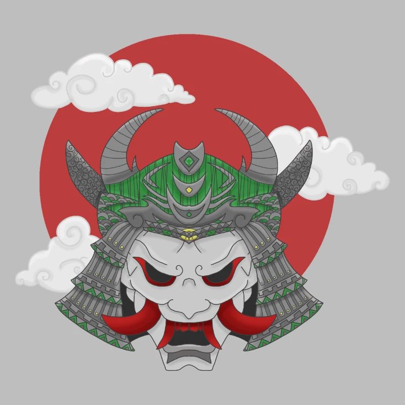 Oni x Samurai Graugrün