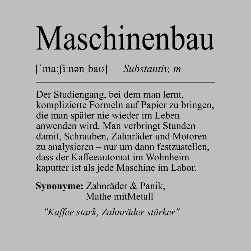 Unispruch "Maschinenbau" Geschenk, Studenten