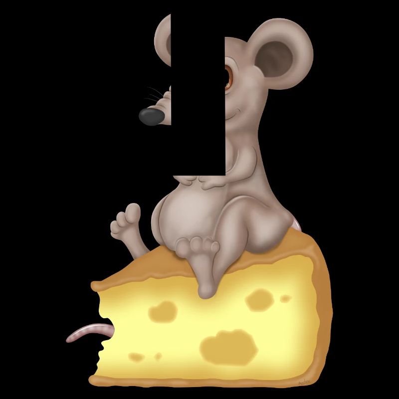 Cute mouse on cheese