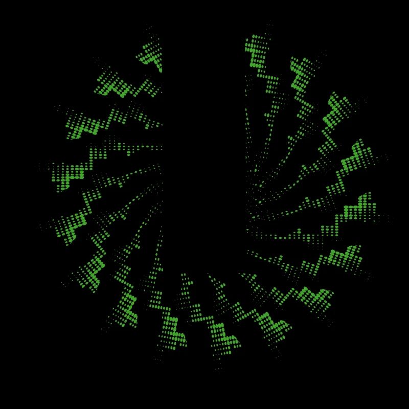 forme pointillée éolienne rotative verte