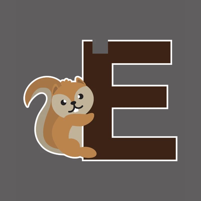 Ein E wie das Eichhörnchen das an dem E hängt