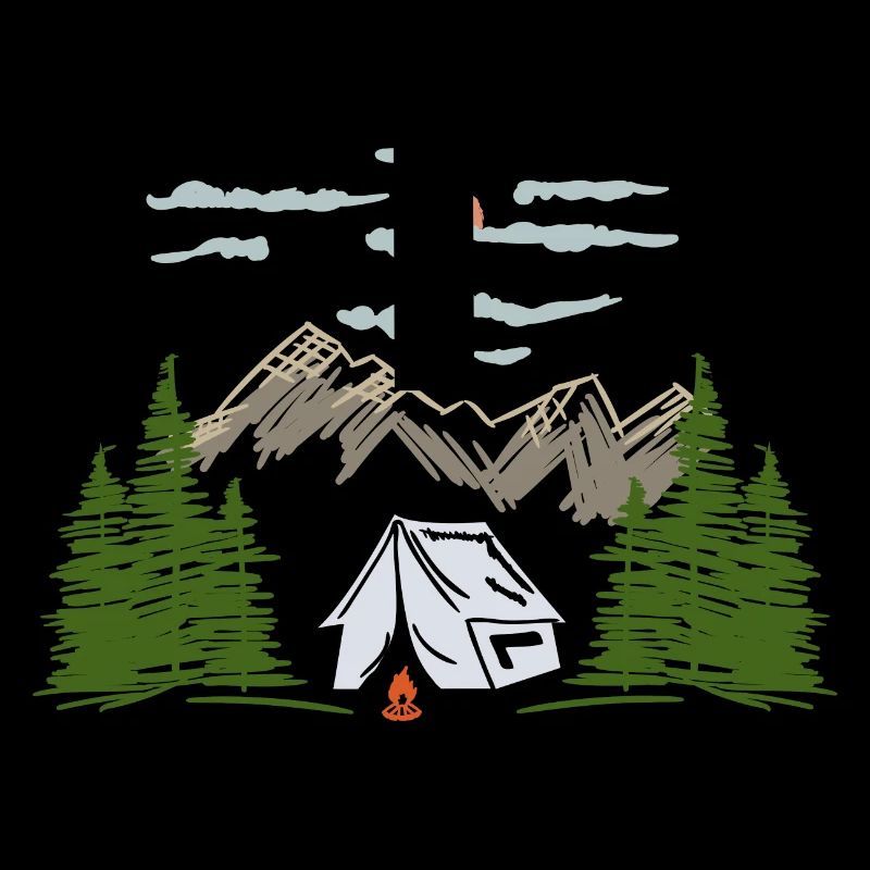 Camping Zelten Bergmotiv Geschenkidee