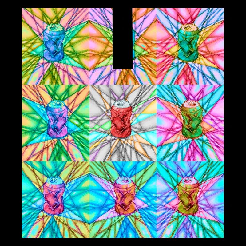 Vibrant Can and Abstract Light Pattern