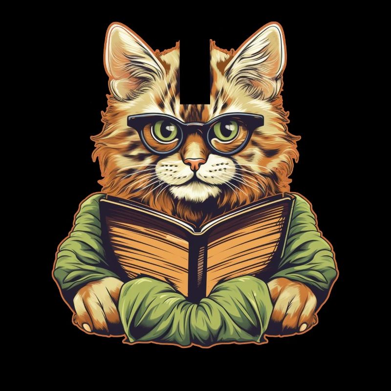 Chat avec livre