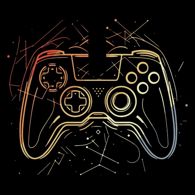 Gaming Controller Sketch Retro