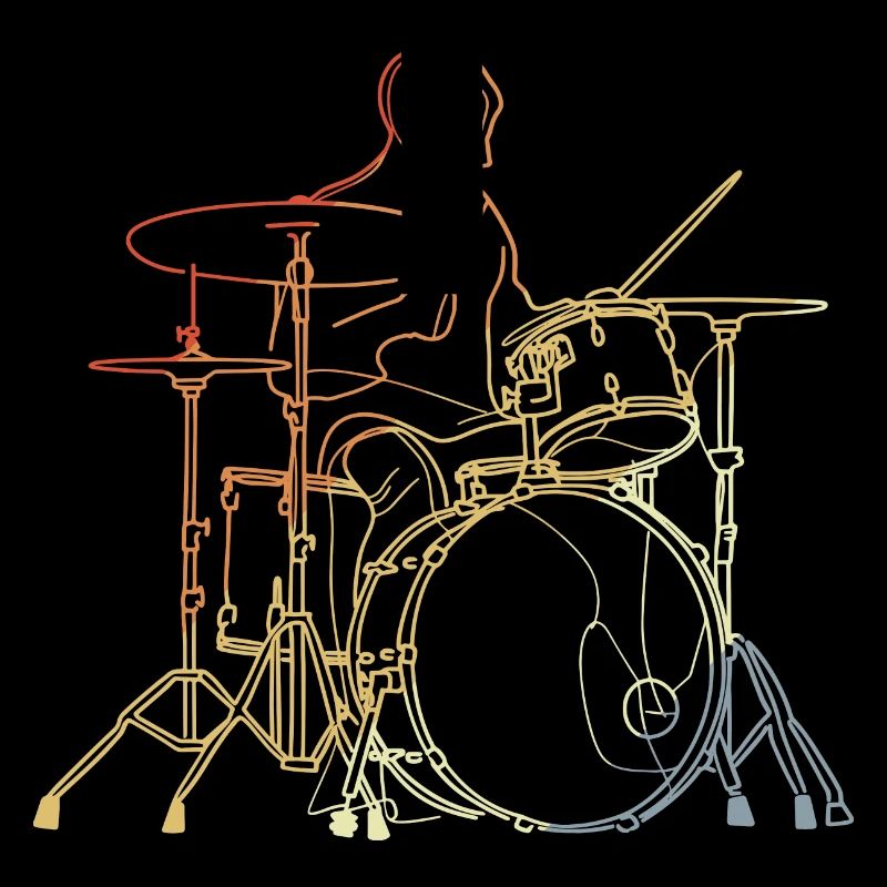 Dessin de batteur vintage