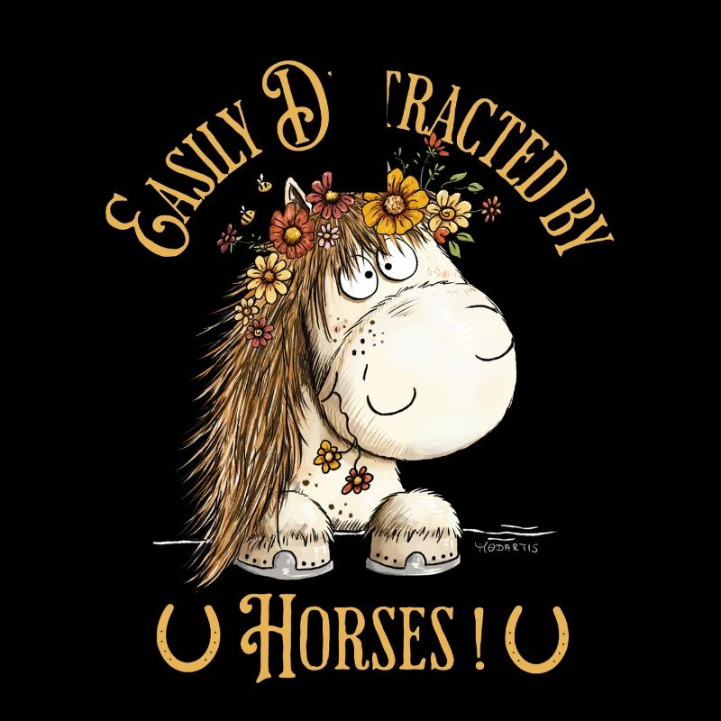 Easily Distracted By Horses Pferd Spruch