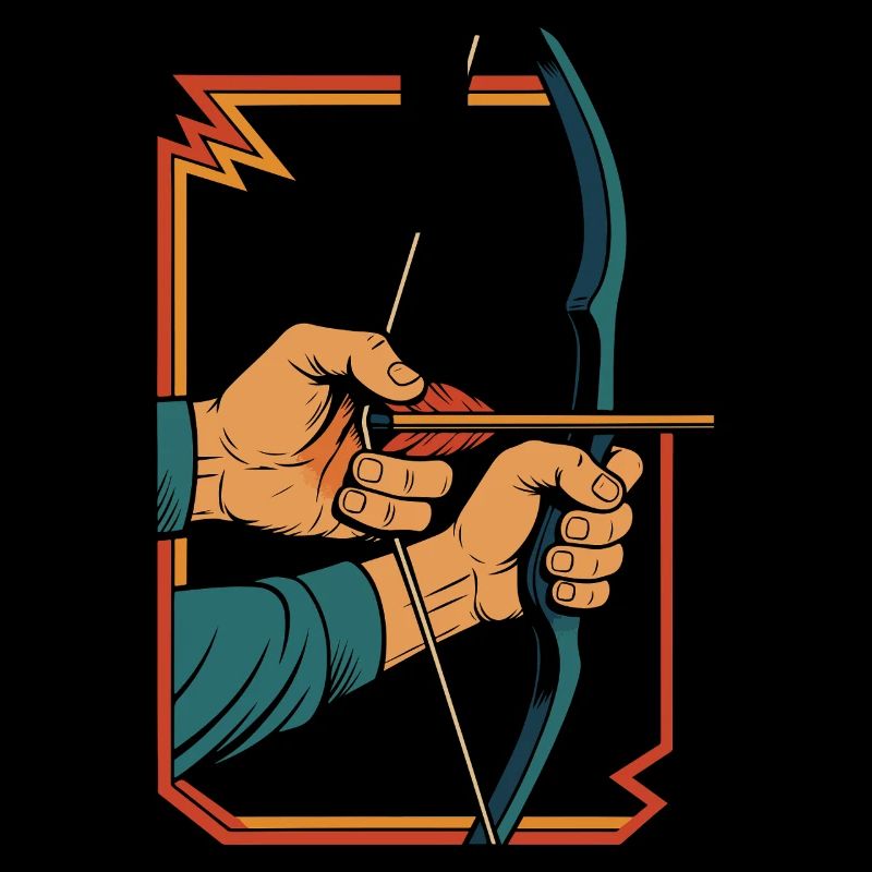 archery bow target archer hands retro