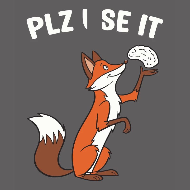 A funny fox with the brain plz use it