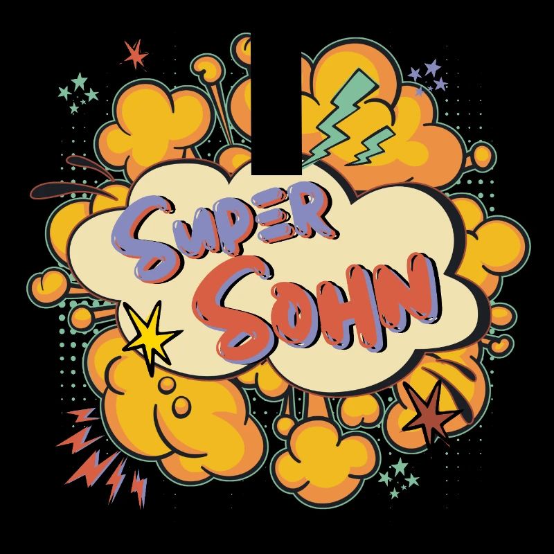Super Sohn: Bunter Comic-Print