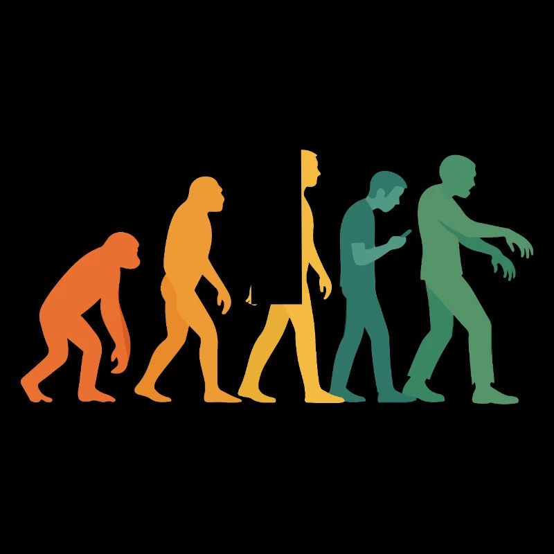 Evolution Silhouette Farbverlauf