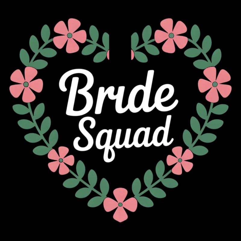 Bride Squad Flower Heart