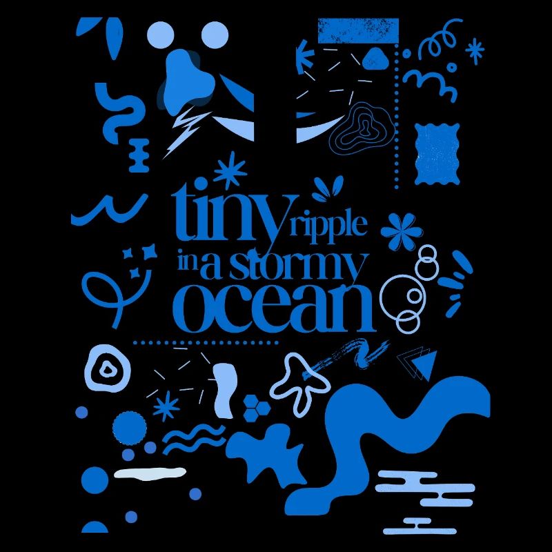 Tiny ripple in a stormy ocean (busy pattern)