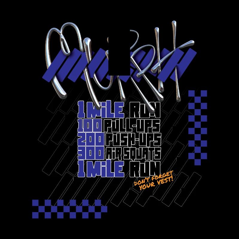 Murph Hero WOD Cross-Training dunkle grafische Version Grafik