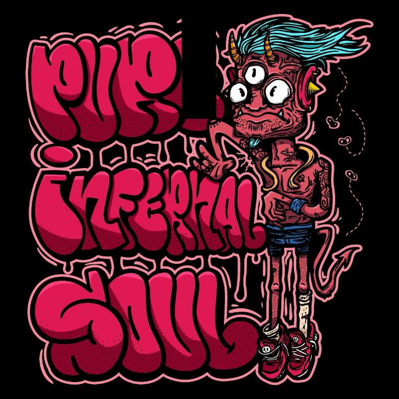 Neonpinkes Graffiti-Monster