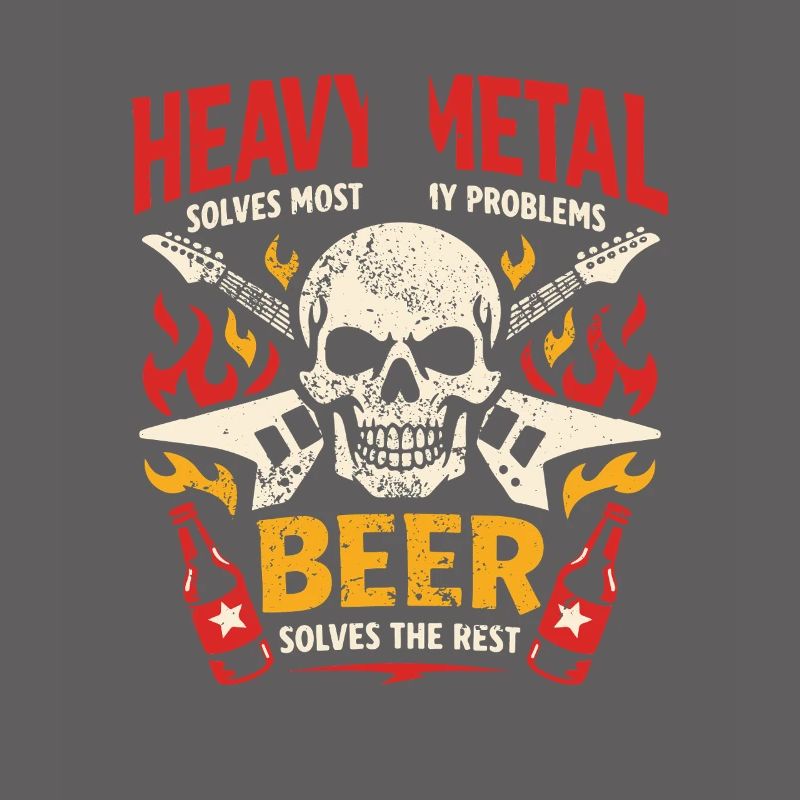 Heavy Metal solves my problems - Bier Spruch