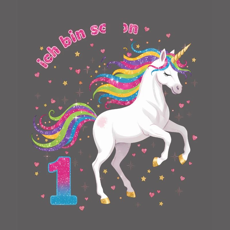 1. Geburtstag Einhorn Mädchen Ich bin schon 1