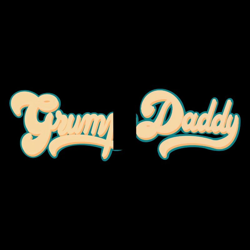 Grumpy Daddy Retro Script - Color "Groovy Baby"