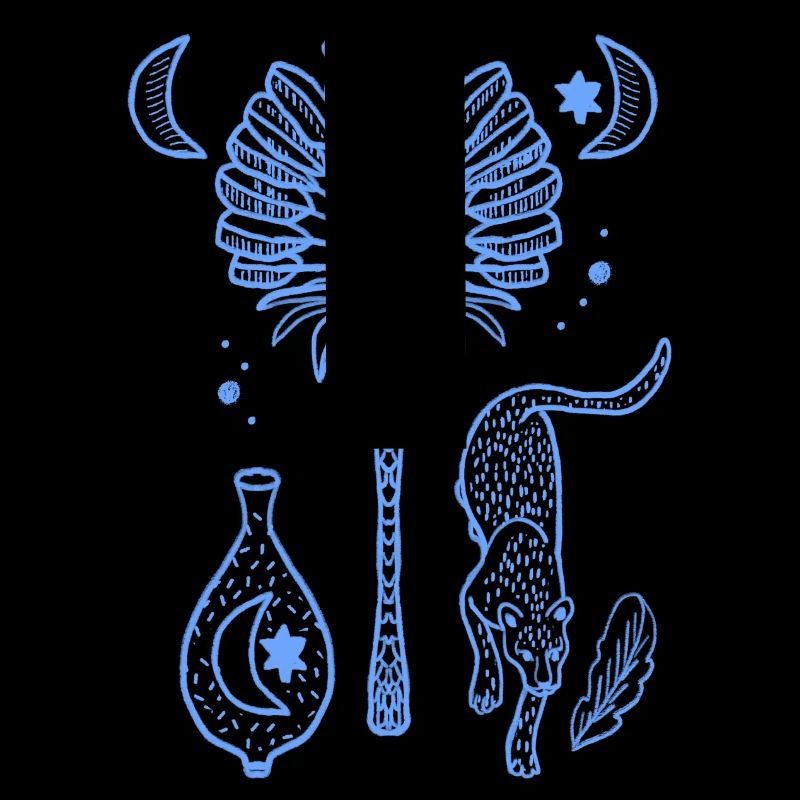Moonlit Night Palm Tree Magic Illustration