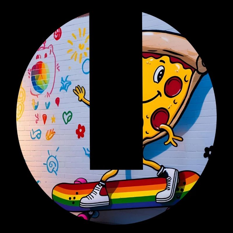 Pizza Slice Skateboard Graffiti