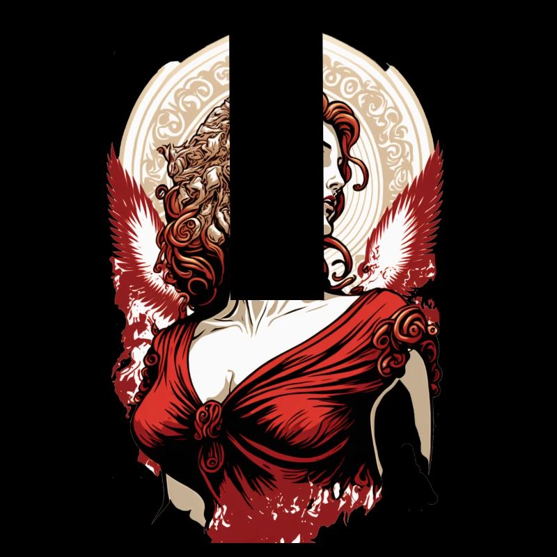 Déesse ailée rouge Aphrodite