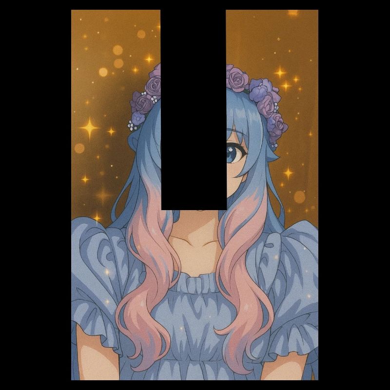 Blumenkrone Animefig mit Pastellhaar