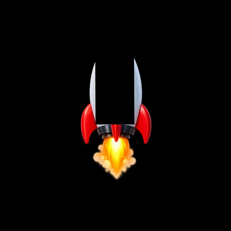 Cheerful Rocket Retro Design
