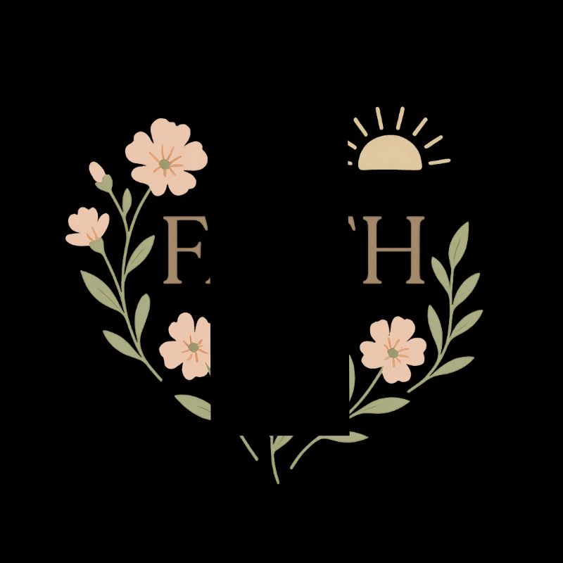 Conception de couronne de fleurs de foi