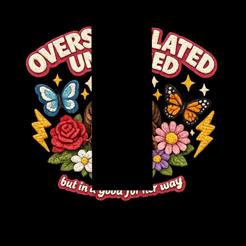 Overstimulated Unhinged Skull Patch Gift