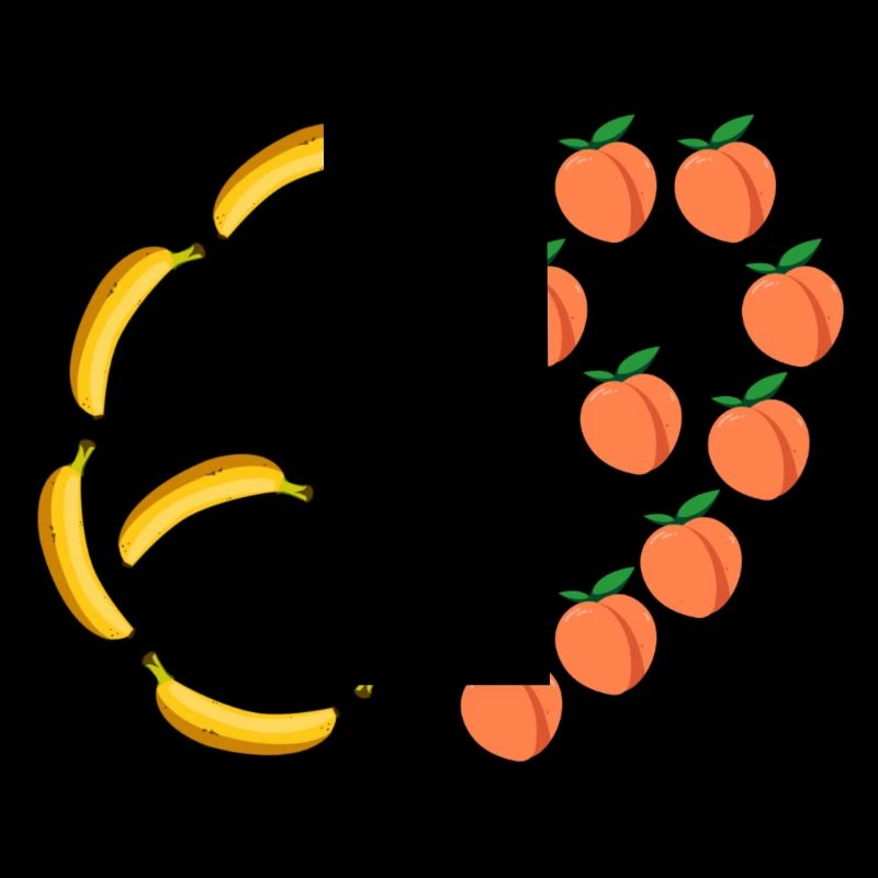 Fruit Motif Bananas and Peaches