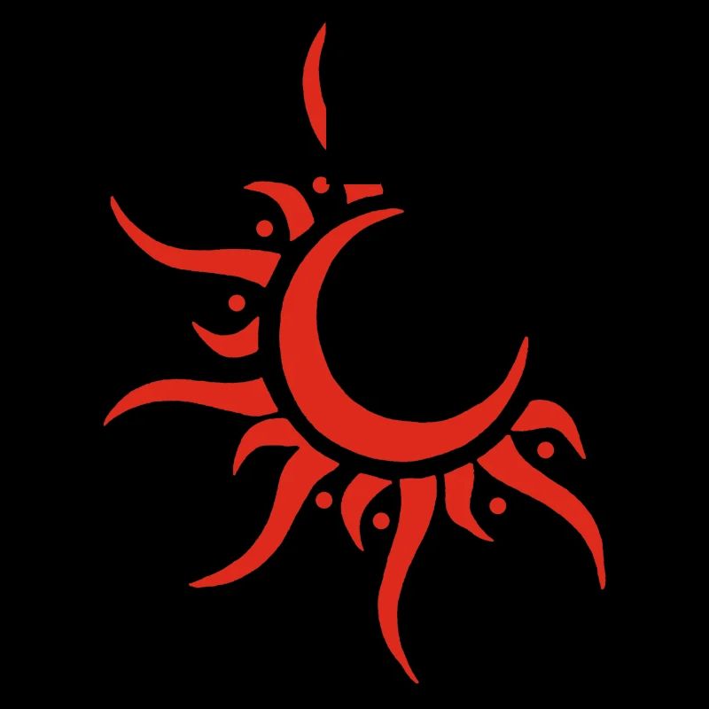 Rote Sonne und Mond