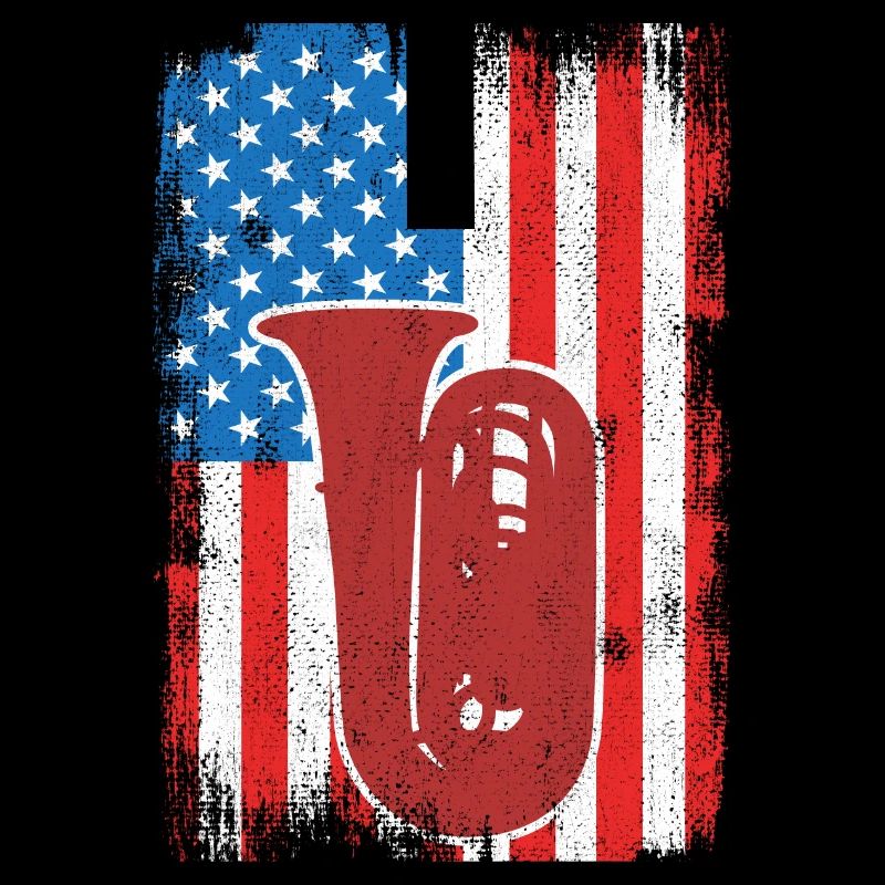 Tuba player U.S. Flag