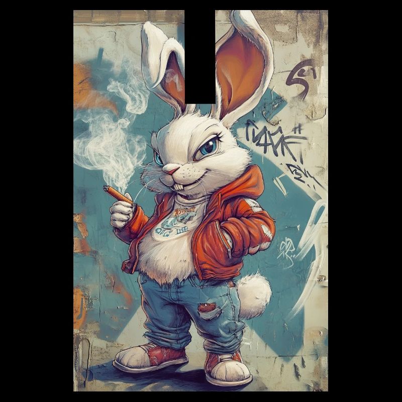 Sweat à capuche Graffiti Bunny